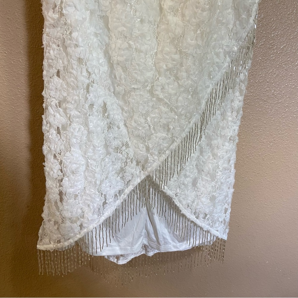 NWOT Lulus Stunning Destiny Ivory One-Shoulder 3D Floral Midi Dress - Picture 12 of 13